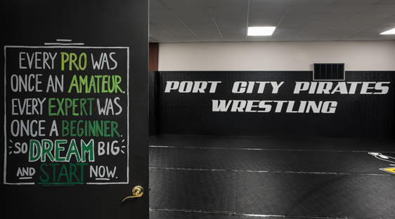 Wrestling room at Port City Sports Performance in Wilmington